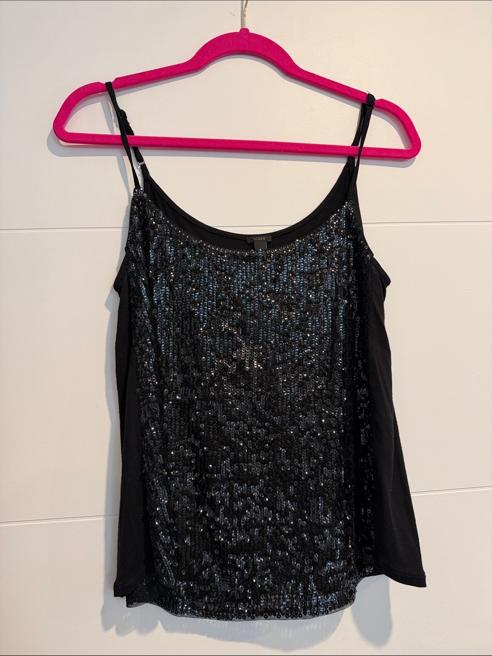 J. Crew Black Sequin Spaghetti Strap Camisole